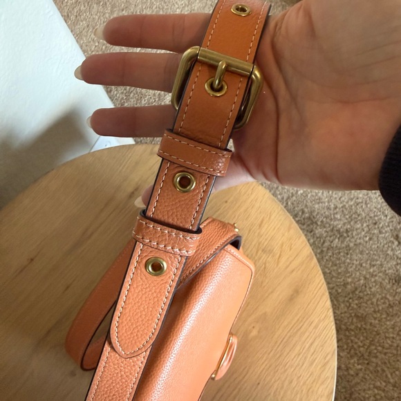 Coach Tabby Pebbled Leather Messenger 19 Faded Orange Crossbody Bag - Picture 16 of 16